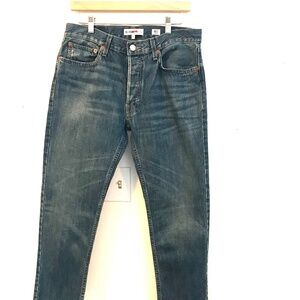 Re/Done originals denim jeans made in USA button fly women's size 28 cropped